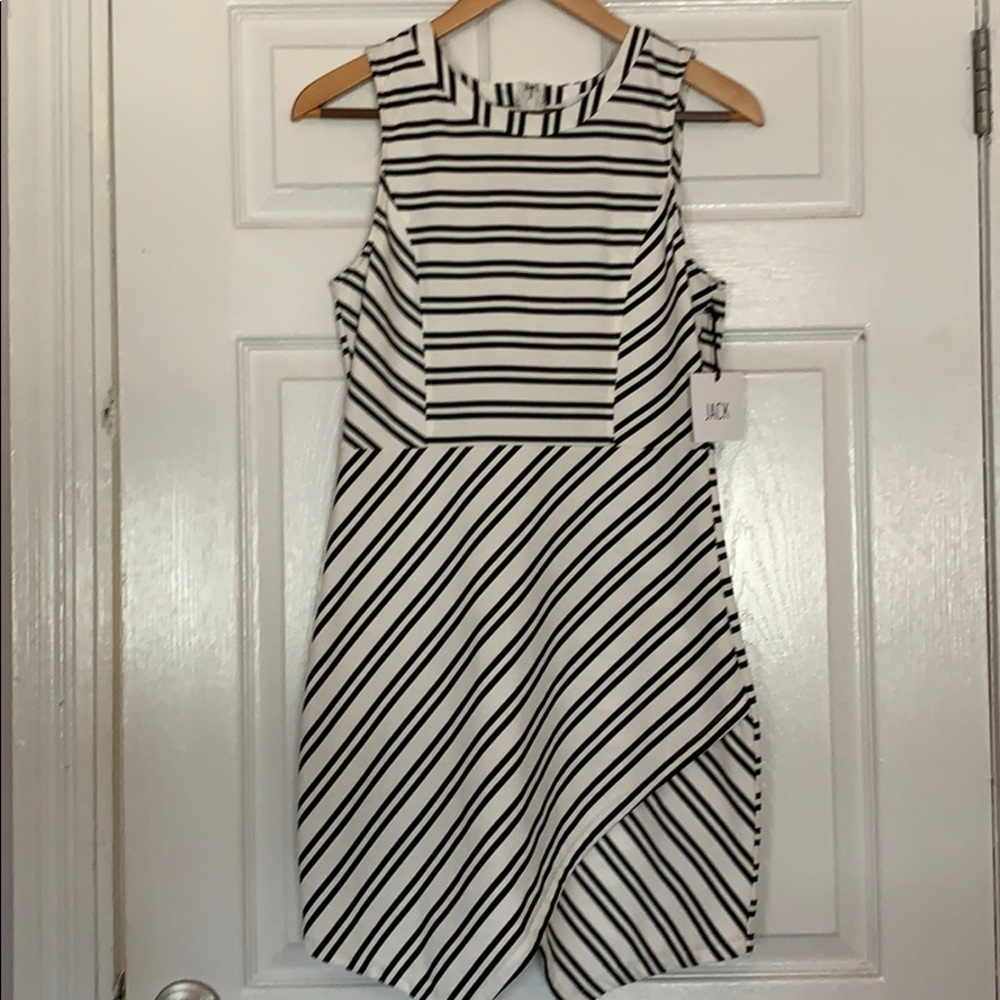 Jack — Striped Dress with Asymmetric front — Med
